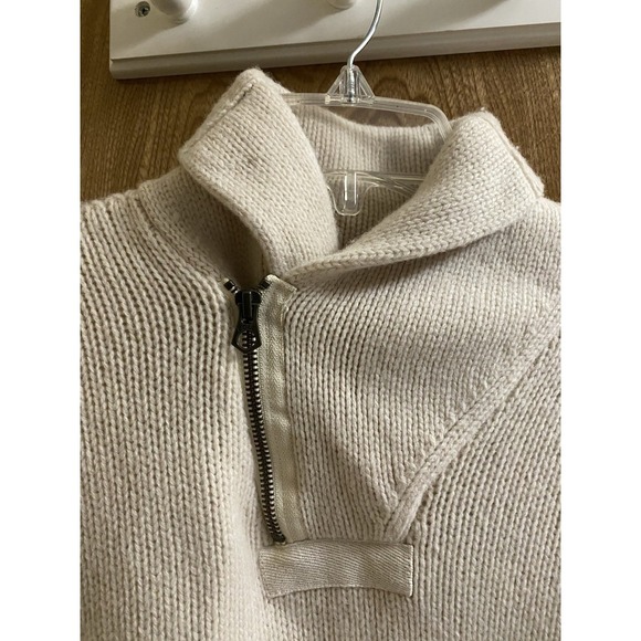 Vintage Polo Ralph Lauren 100% Lambs Wool Sweater Size L Asymmetrical Neck Zip - Picture 3 of 16